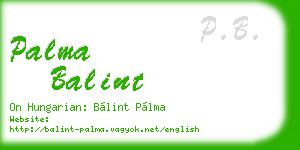 palma balint business card
